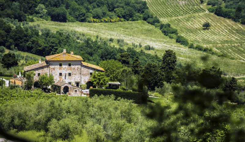 Blick auf die Fattoria Lavacchio