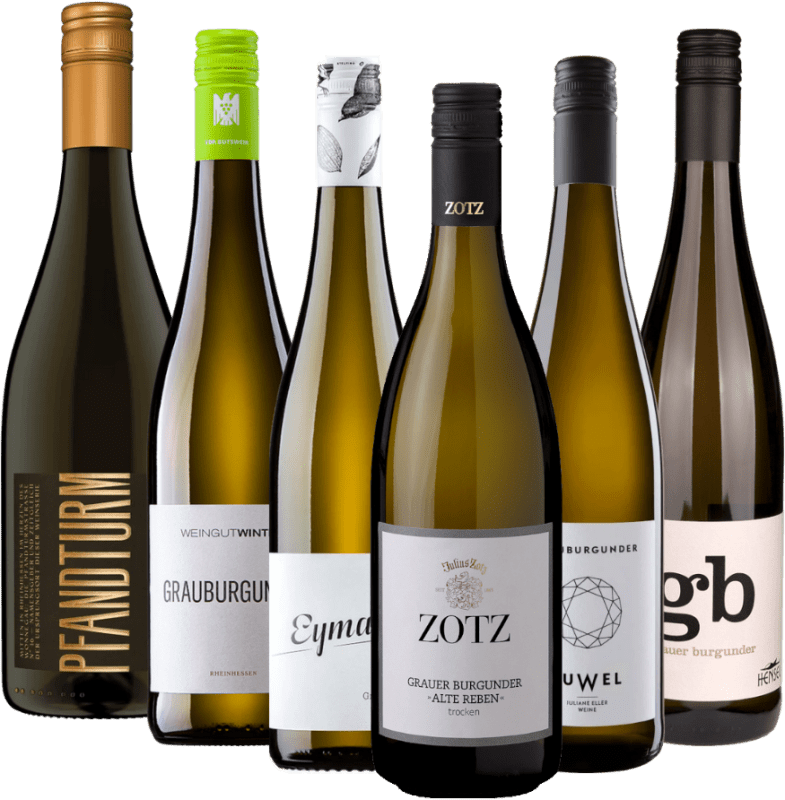 6x druesortimentpakke – Grauburgunder-bestselgere fra Tyskland