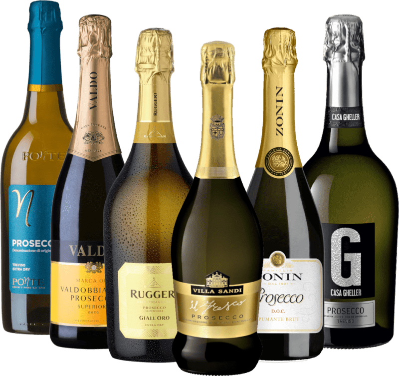 Smakspakke med 6 smaksprøver - Prosecco: Italias musserende tips