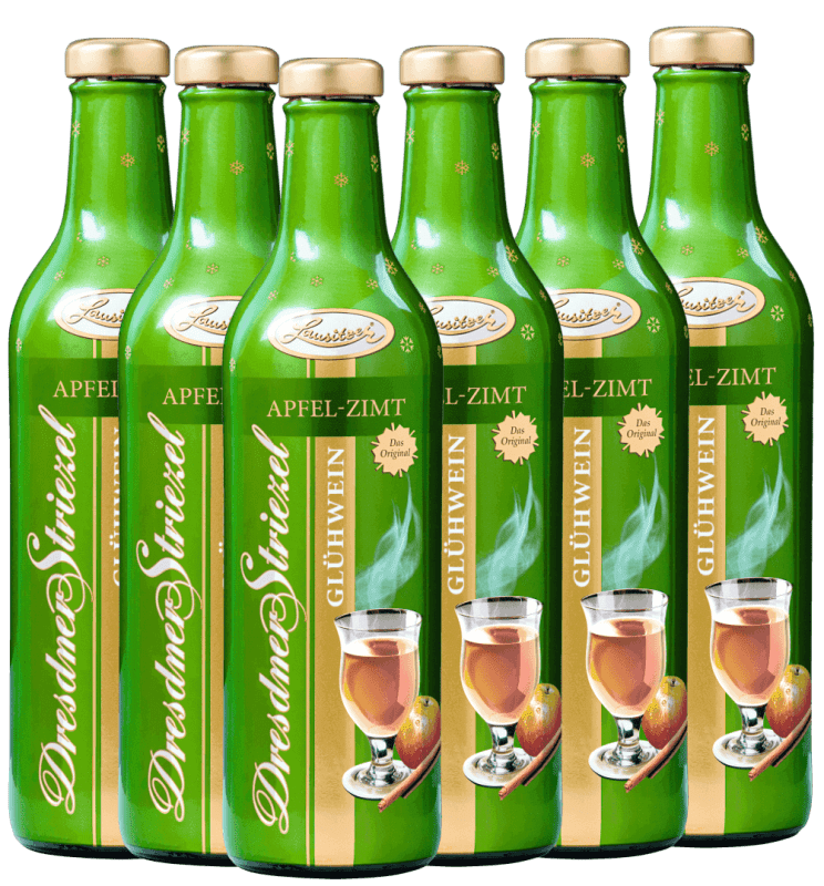 6x Vorteils-Weinpaket Dresdner Striezel Glühwein Apfel Zimt - Lausitzer