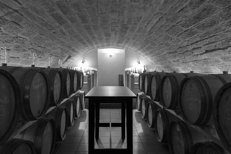 I kjelleren på vingården Bruker