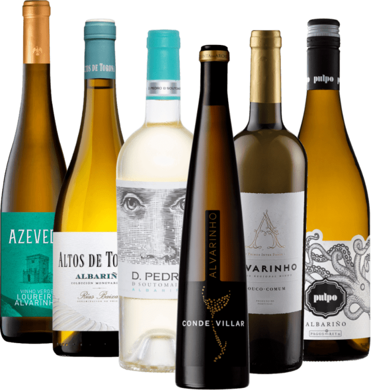 Den perlende sorten fra det iberiske nord - 6x Alvarinho oppdagelsespakke & Albariño
