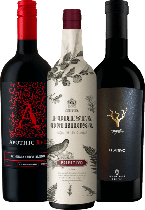 Primitivo-bestselleren Hidden Champions 3x smakingspakke fra VINELLO