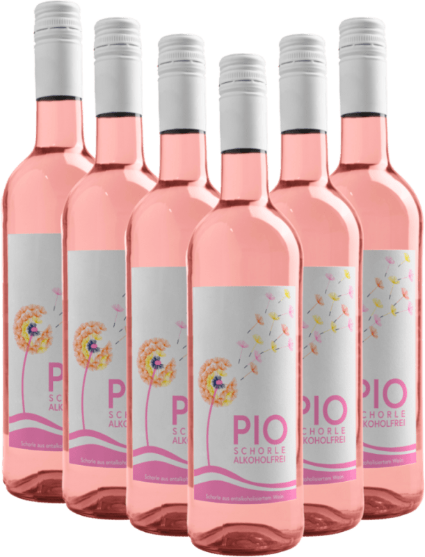 6x Fordelspakke med vinkartongen PIO Vinschorle Rosé alkoholfri - P&P Viner