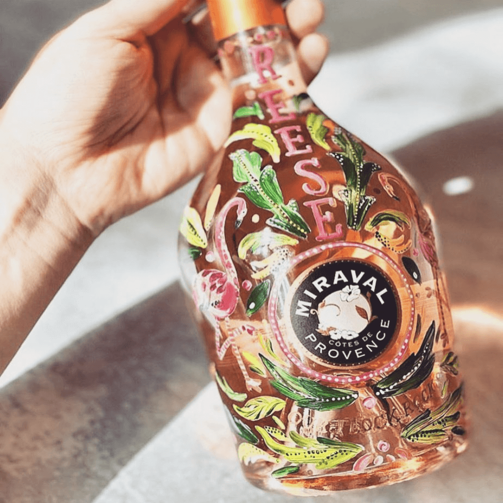 Design av Miraval Rose-flasken