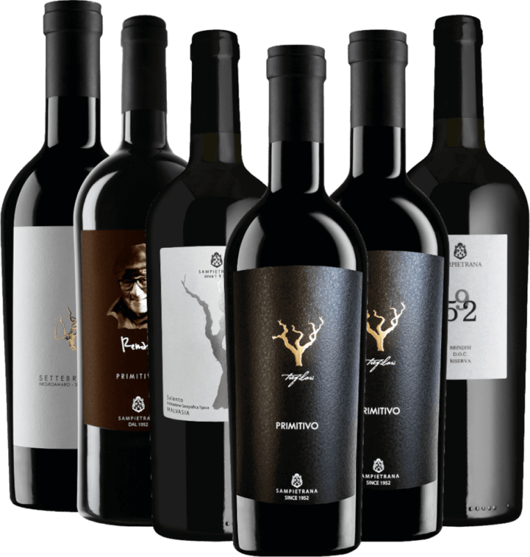 6-flaskers prøvepakke - italienske rødviner fra Cantina Sampietrana