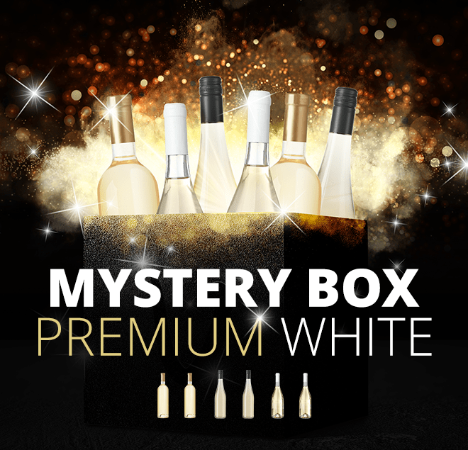 6er Premium Mystery Box - utvalg av utsøkte hvitviner i en overraskelsespakke fra VINELLO