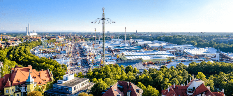 Kafer auf dem Oktoberfest Blick von oben