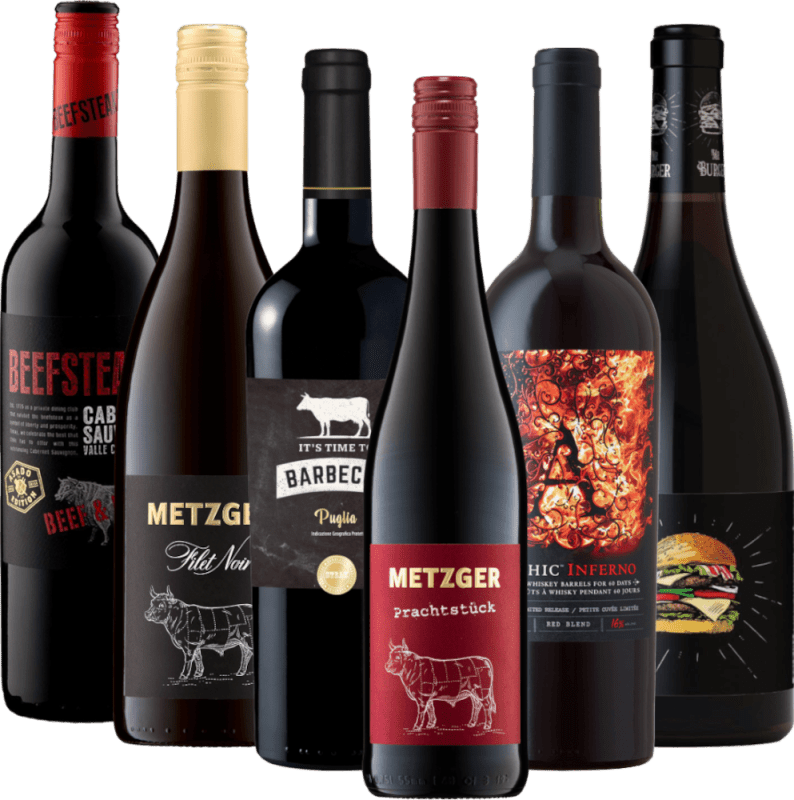 Sterke rødvinner til grillkvelden - 6-pack med smaksprøver