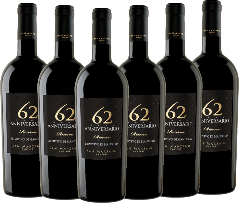 6x Vorteils-Weinpaket Anniversario 62 Primitivo di Manduria DOC - Cantine San Marzano
