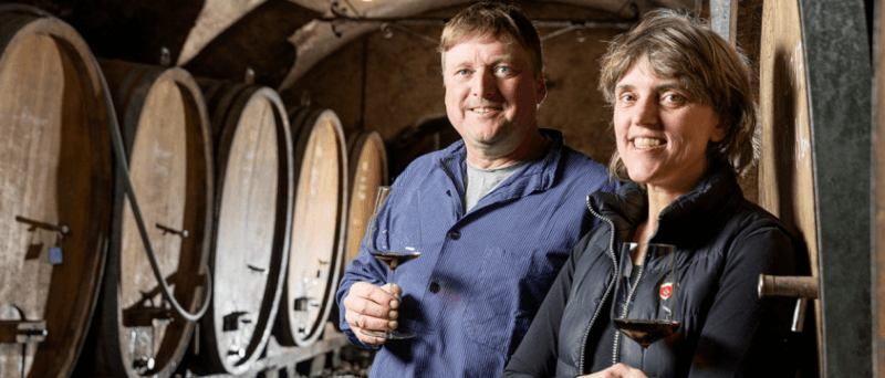 Hanspeter und Edeltraut Ziereisen im Keller