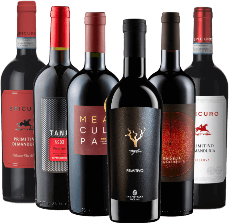 Utvalg av rødvin til peiskvelden - 6 x gourmetpakke