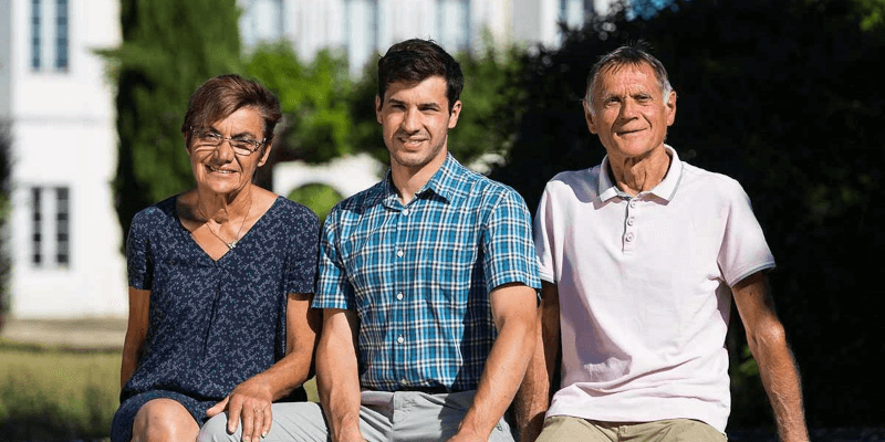 Sébastien og foreldrene Marie José og Michel