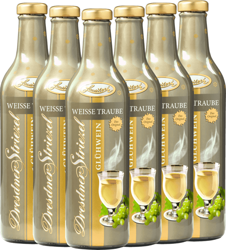 6x Vorteils-Weinpaket Dresdner Striezel Glühwein weiße Traube - Lausitzer