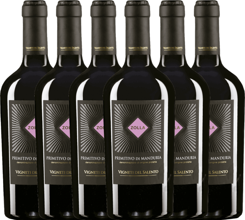 6er Vorteils-Weinpaket - Zolla Primitivo di Manduria DOP - Vigneti del Salento