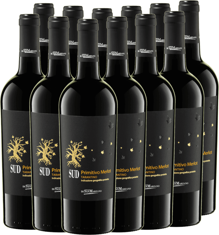 12x Vorteils-Weinpaket SUD Primitivo Merlot Tarantino IGP - Cantine San Marzano