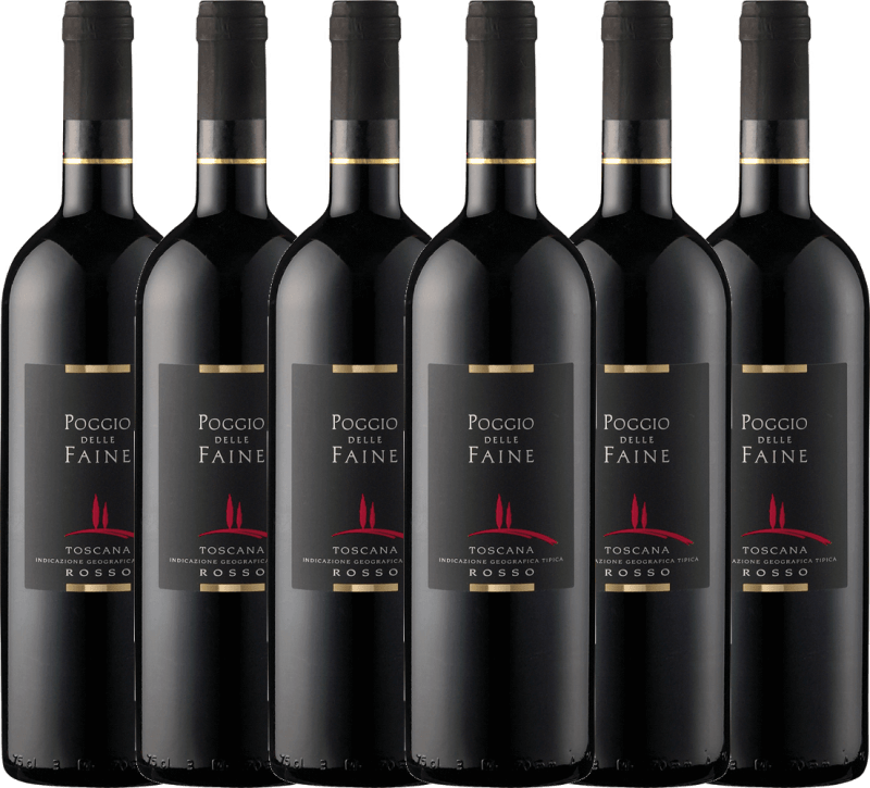 6er Vorteils-Weinpaket - Rosso Toscana - Poggio delle Faine