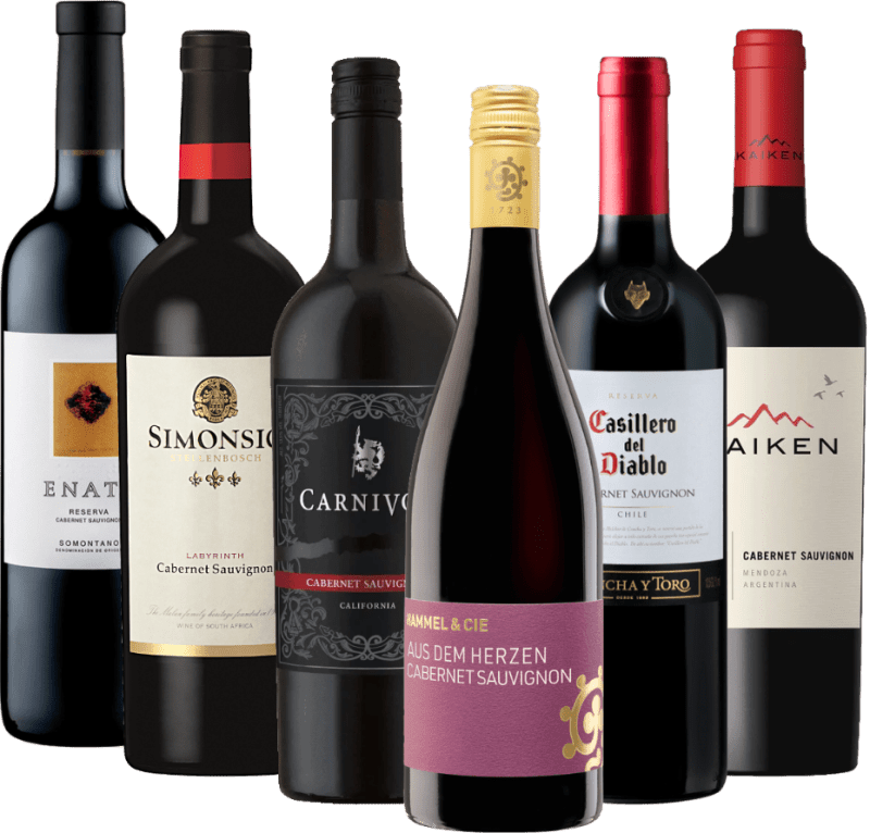 Med Cabernet Sauvignon around the World – 6x druetyper-pakke