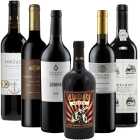 En oppdagelsesreise til Portugal - rødvinssortiment i en pakke med 6 smaksprøver